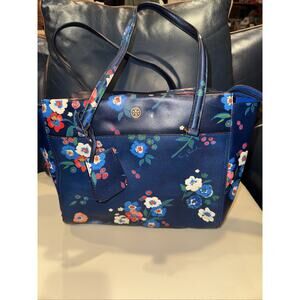 Tory Burch Parker Floral Print Large Leather Tote Bag